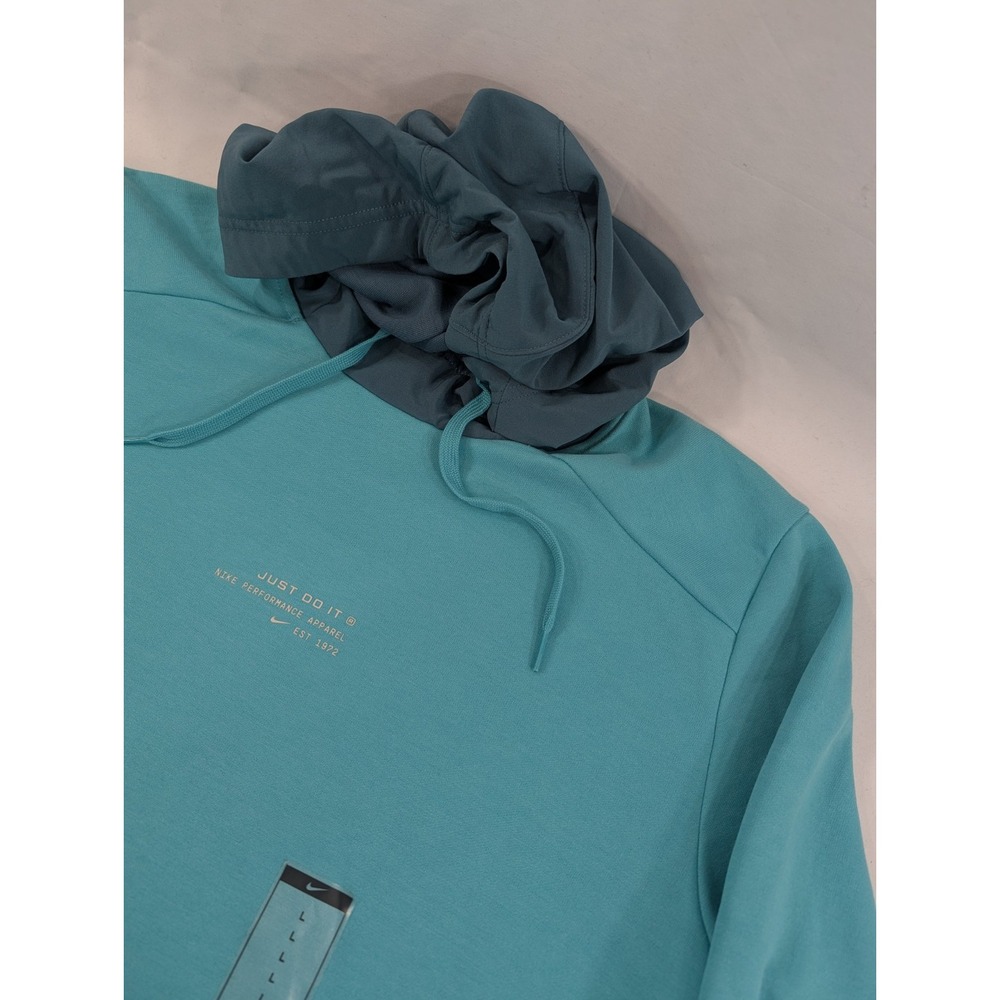 New No Tags Men's Nike Dri-Fit  Pull‎ Over Hoodie Sweatshirt Blue Mens Sz Large